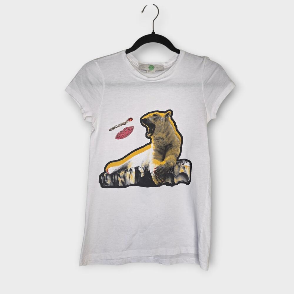 Stella McCartney Polar Bear Embellished Cotton T-Shirt Women's XS